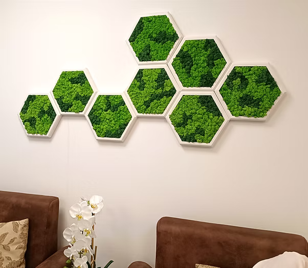 Panneau mural hexagonal