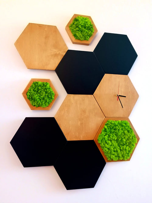 Composition Murale Complète – 10 Éléments en Bois Massif &amp; Mousse Scandinave
