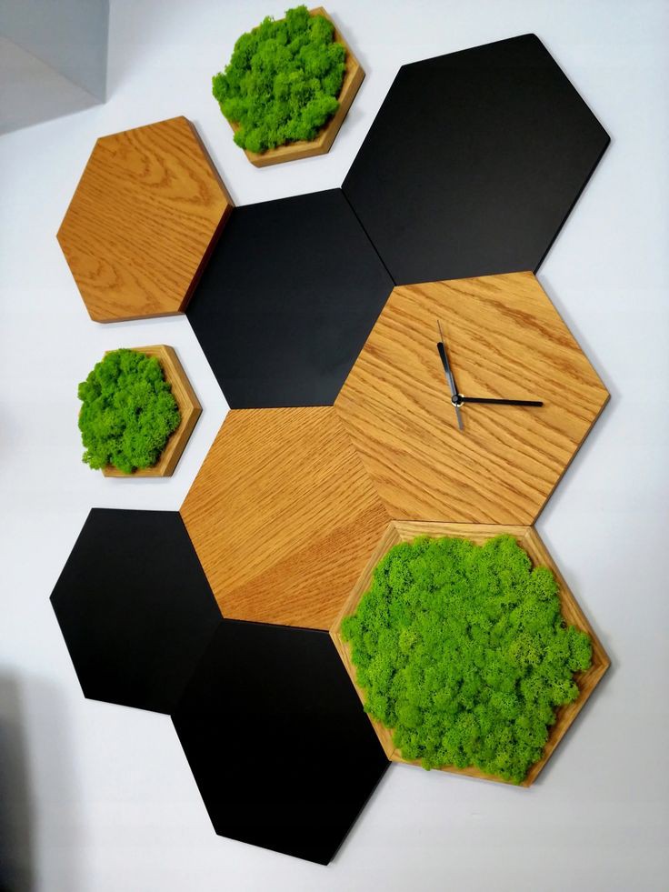 Composition Murale Complète – 10 Éléments en Bois Massif &amp; Mousse Scandinave