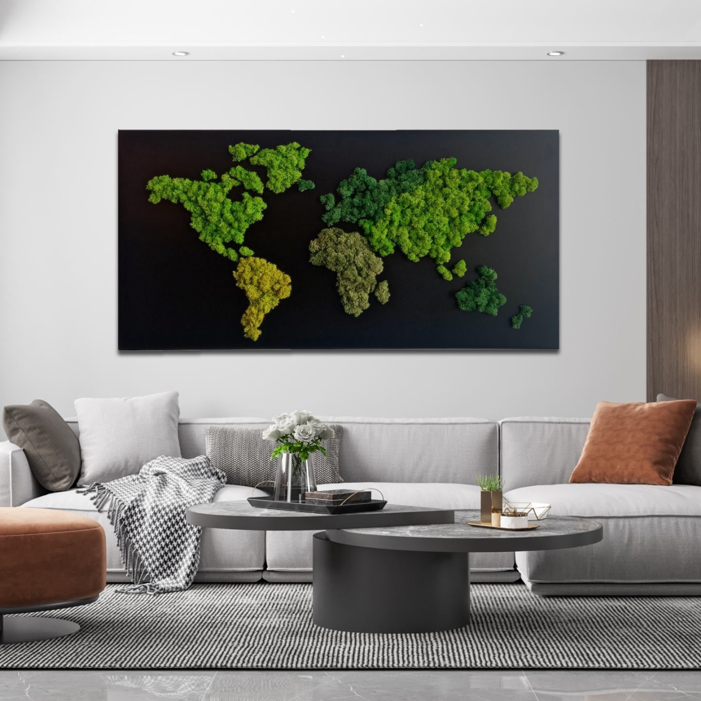 Panneau Végétal « Monde Vivant » – Noir (80 × 40 cm)