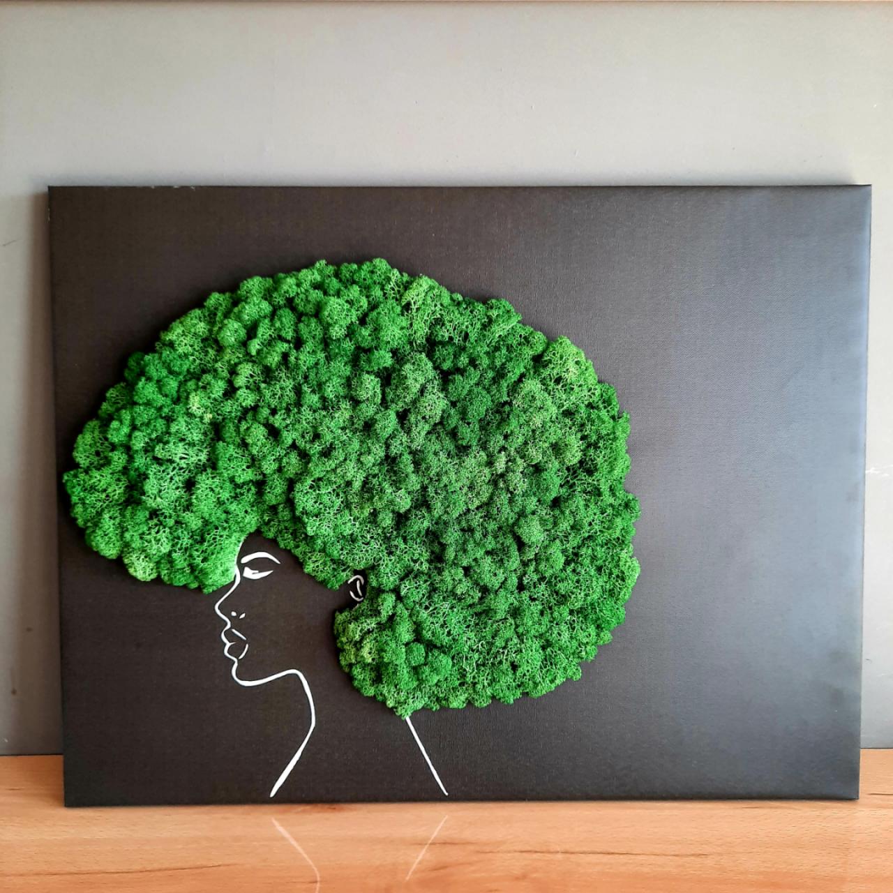 Tableau Végétal « Africaine » – 60 × 50 cm