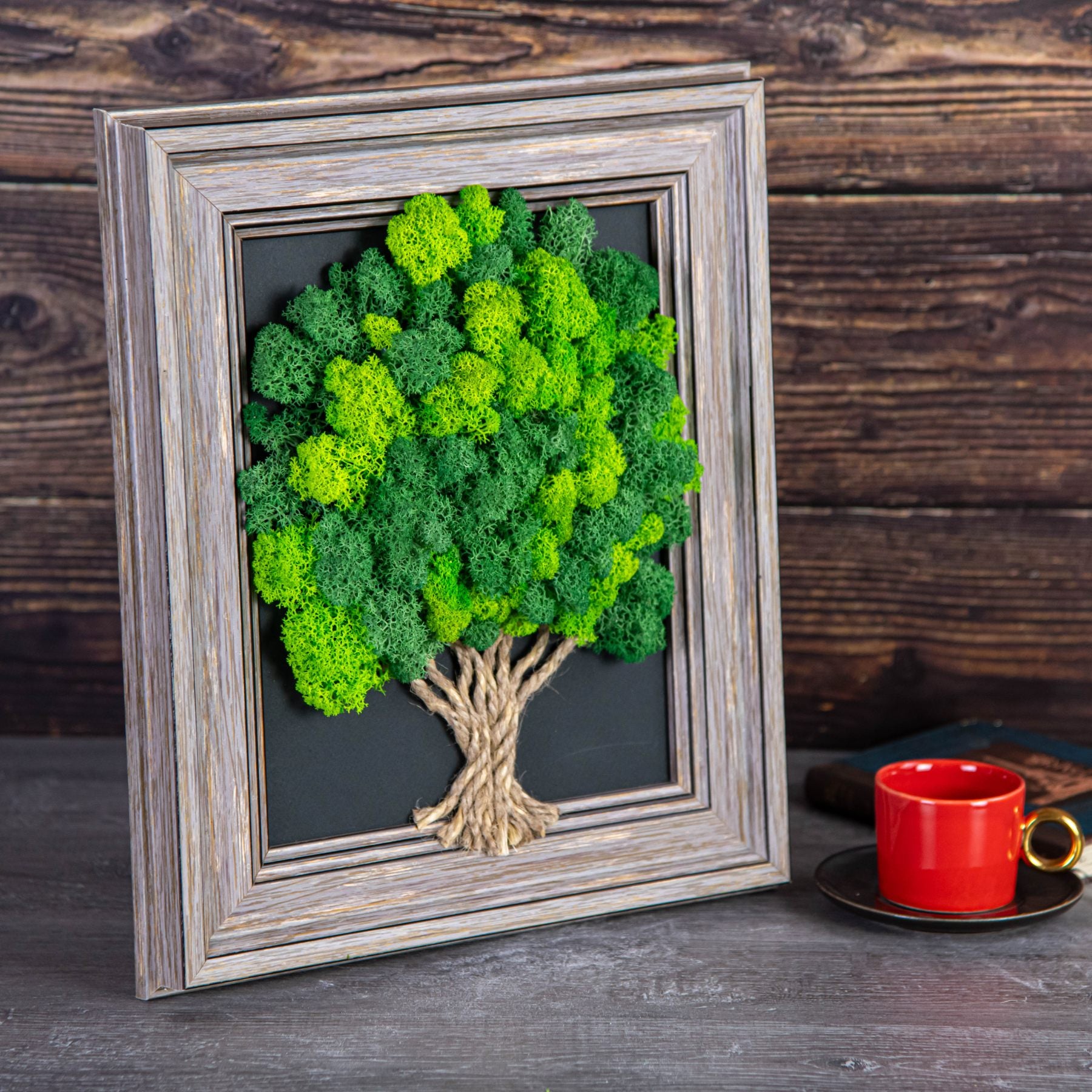 Tableau Végétal « Arbre de Vie » – Cadre Massif Premium (35 × 30 cm)