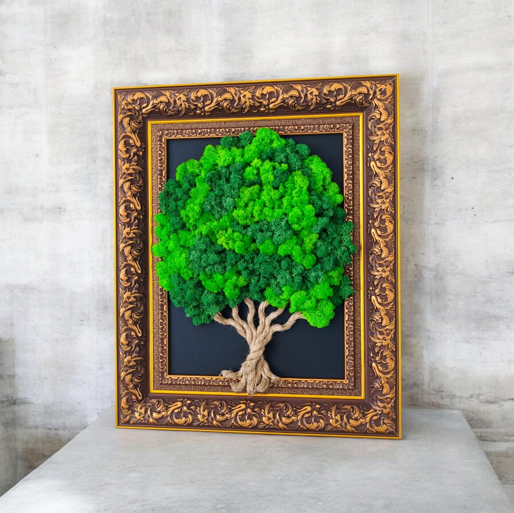 Tableau Végétal « Arbre de Vie » – Cadre Massif Premium (55 × 45 cm)