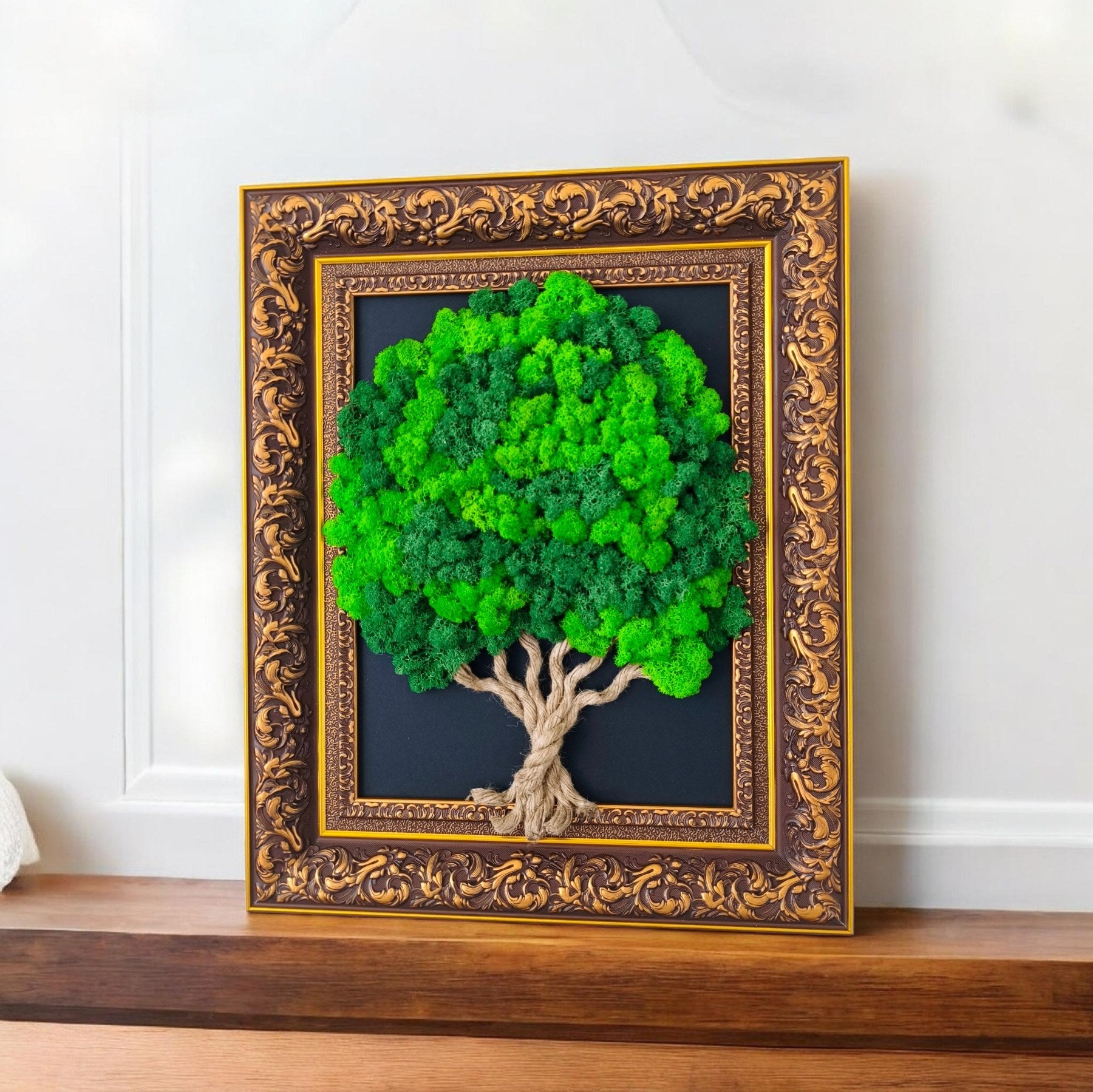 Tableau Végétal « Arbre de Vie » – Cadre Massif Premium (55 × 45 cm)
