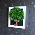 Tableau Végétal « Arbre de Vie » – Cadre Premium Blanc Laqué (50 × 40 cm)
