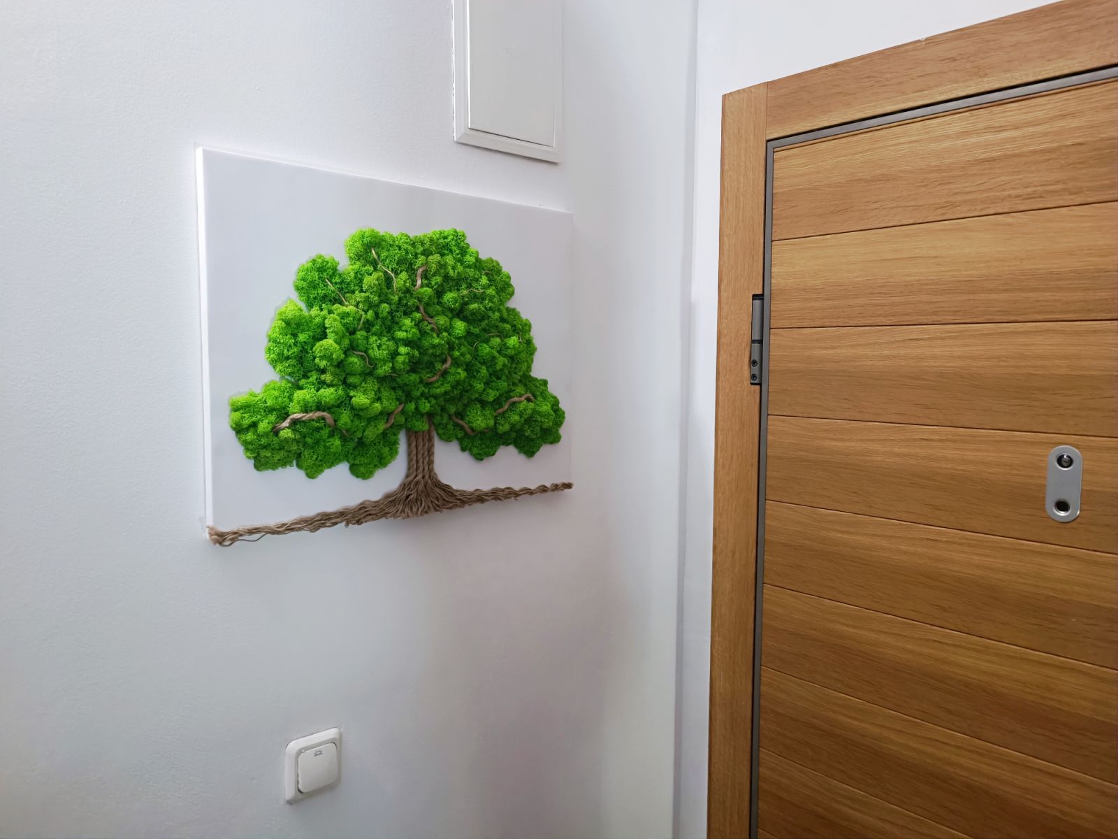 Tableau Végétal « Arbre de Vie » – Toile Blanche (60 × 50 cm)