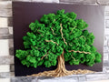 Tableau Végétal « Arbre de Vie » – Toile Noire (60 × 50 cm)