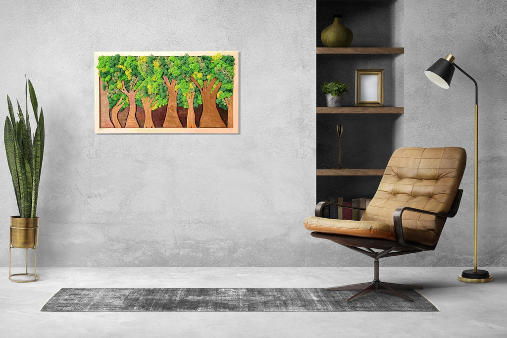 Tableau Végétal « Forêt » – 55 × 32 cm