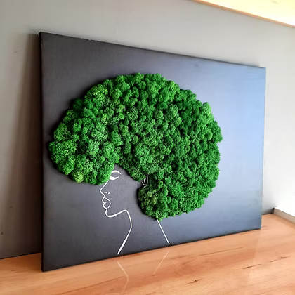 Tableau végétal vivant “Africaine” – 60 × 50 cm