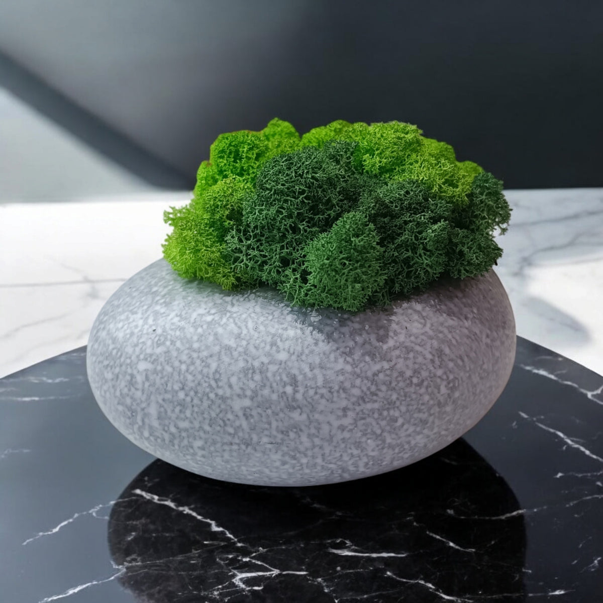 Cache-pot en céramique avec mousse scandinave stabilisée – 12 à 14 cm